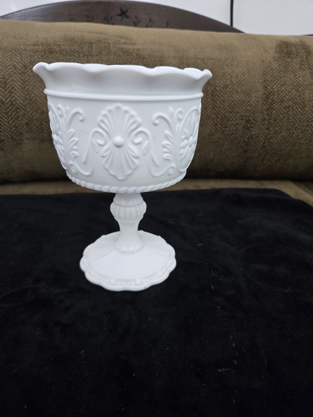 Vintage Indiana Milk Glass Pedestal Compote - Home Accents